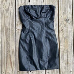 SOLD Forever21 Faux Leather Tube Mini Dress Size Small